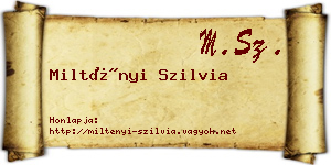 Miltényi Szilvia névjegykártya
