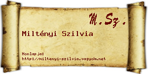 Miltényi Szilvia névjegykártya